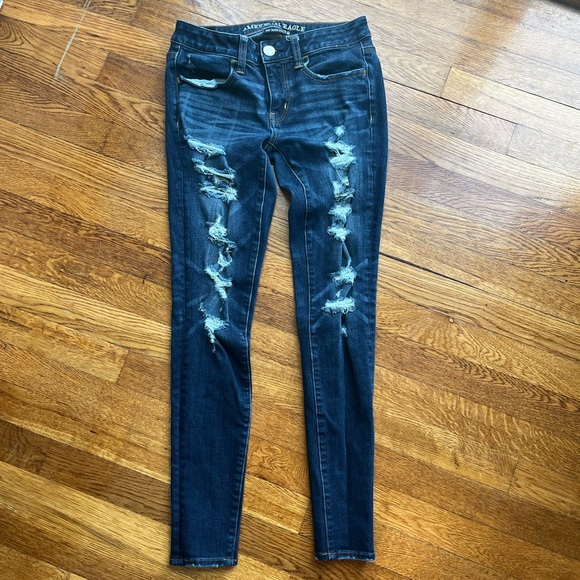 American Eagle | Distressed Jeggings, Skinny Jeans - Picture 1 of 7